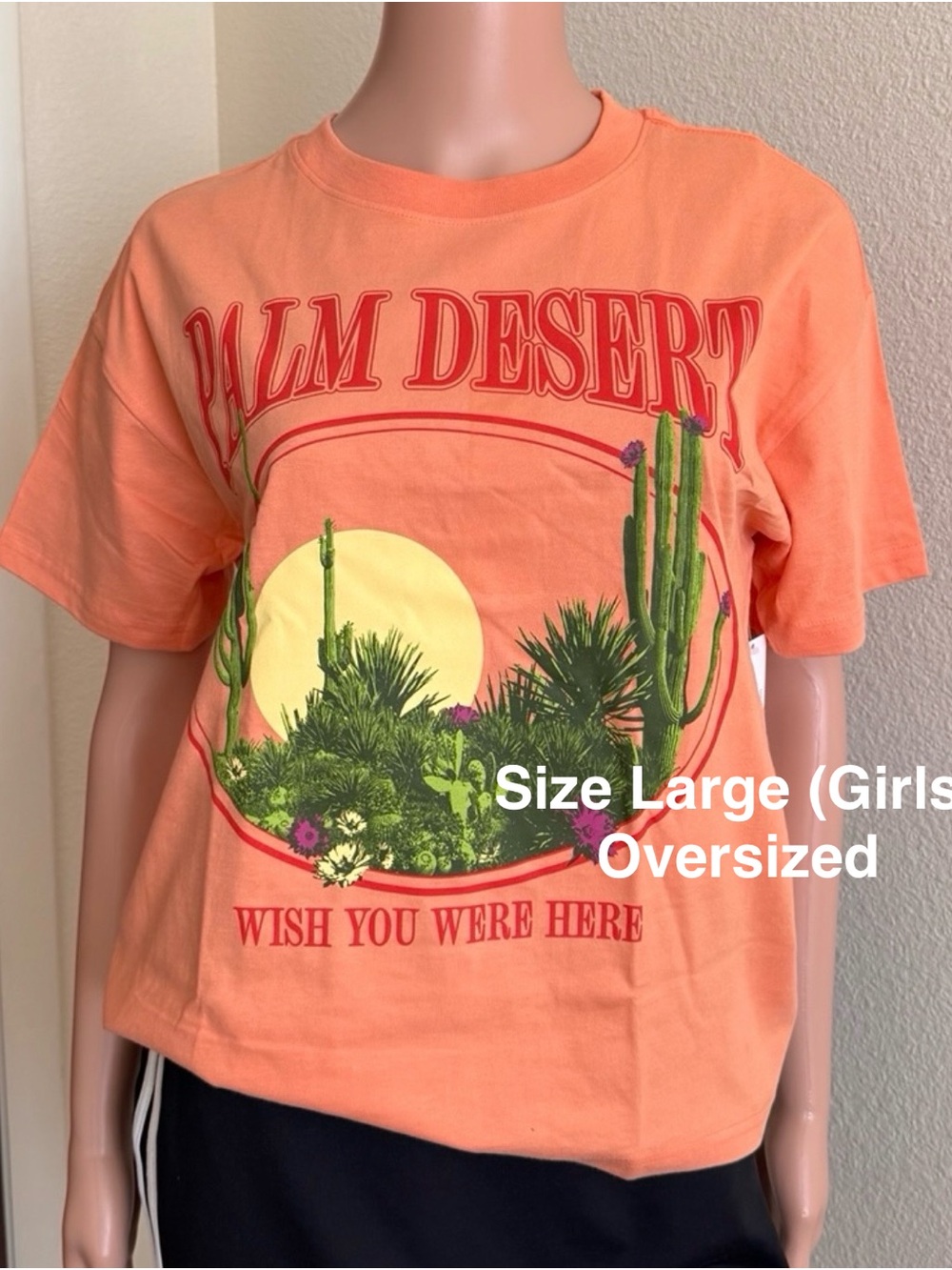 Weekend Academy Girls Oversized Graphic Cotton Tee with Short Sleeves, L